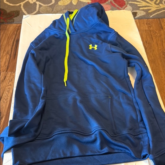 Under Armour Royal Blue Hoodie with Bright Yellow Details - Picture 1 of 3